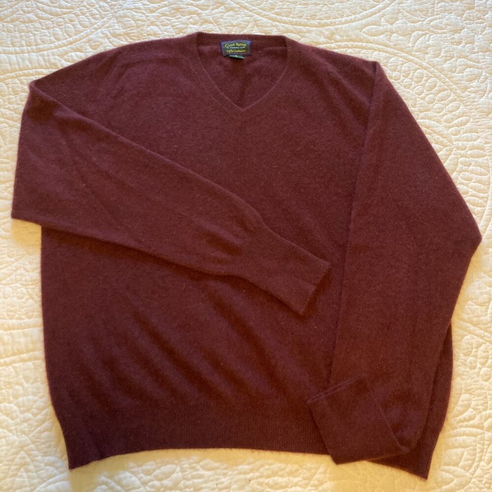 Men's Burgundy Club Room by Charter Club 2-Ply Cashmere Sweater